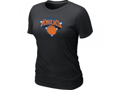 Women New York Knicks Big & Tall Primary Logo Black T-Shirt