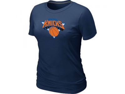 Women New York Knicks Big & Tall Primary Logo D.Blue T-Shirt