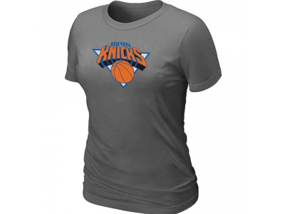 Women New York Knicks Big & Tall Primary Logo D.Grey T-Shirt