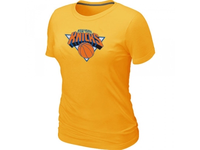 Women New York Knicks Big & Tall Primary Logo Yellow T-Shirt