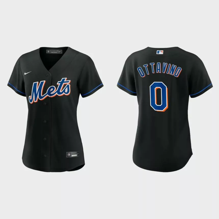 Women New York Mets Adam Ottavino Black Replica Alternate Jersey