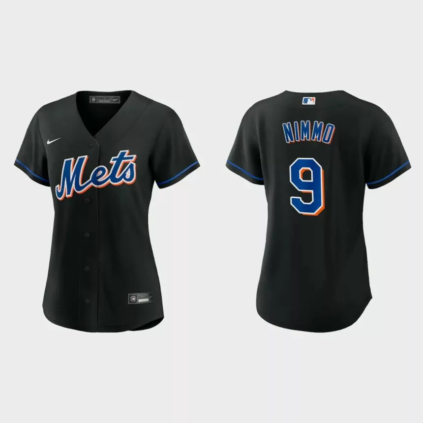 Women New York Mets Brandon Nimmo Black Replica Alternate Jersey