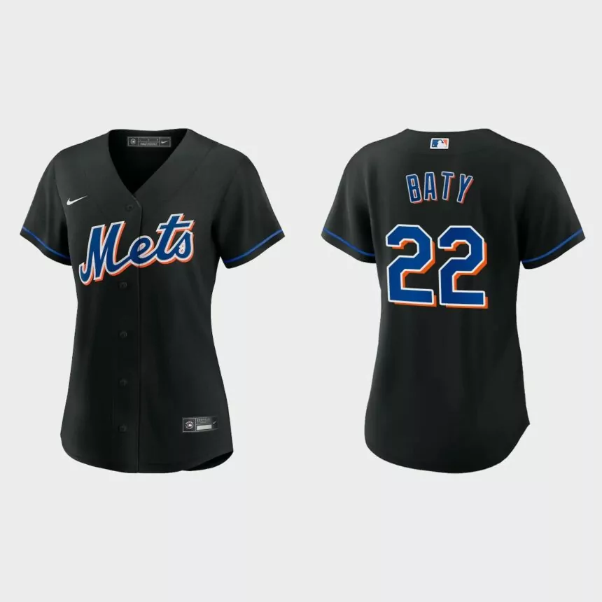 Women New York Mets Brett Baty Black Replica Alternate Jersey