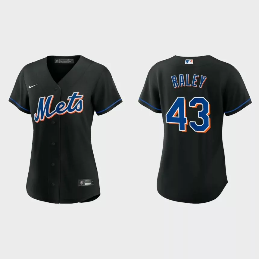 Women New York Mets Brooks Raley Black Replica Alternate Jersey
