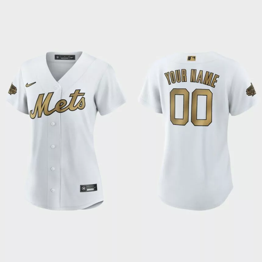 Women New York Mets Custom White 2022 MLB All-Star Game Replica Jersey