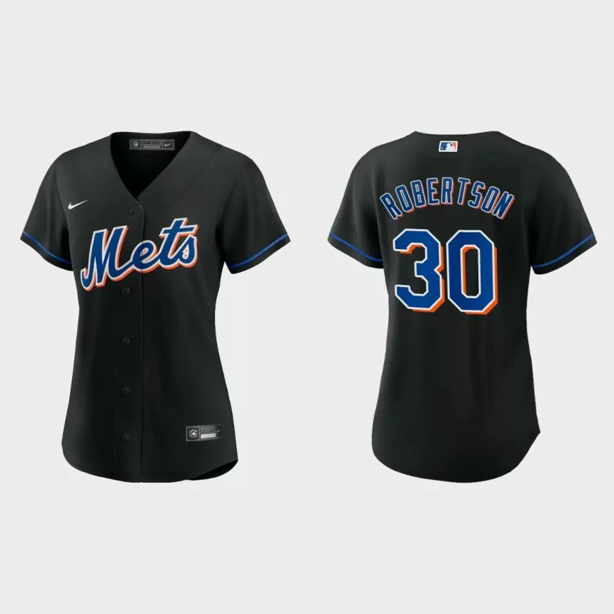 Women New York Mets David Robertson Black Replica Alternate Jersey