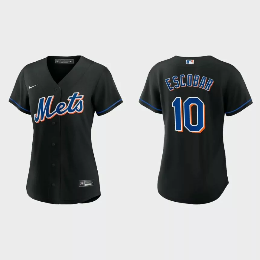 Women New York Mets Eduardo Escobar Black Replica Alternate Jersey