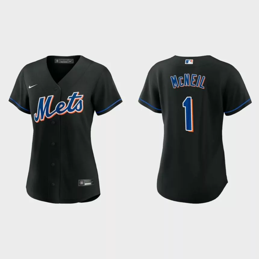 Women New York Mets Jeff McNeil Black Replica Alternate Jersey