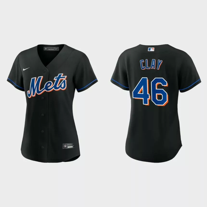 Women New York Mets Sam Clay Black Replica Alternate Jersey