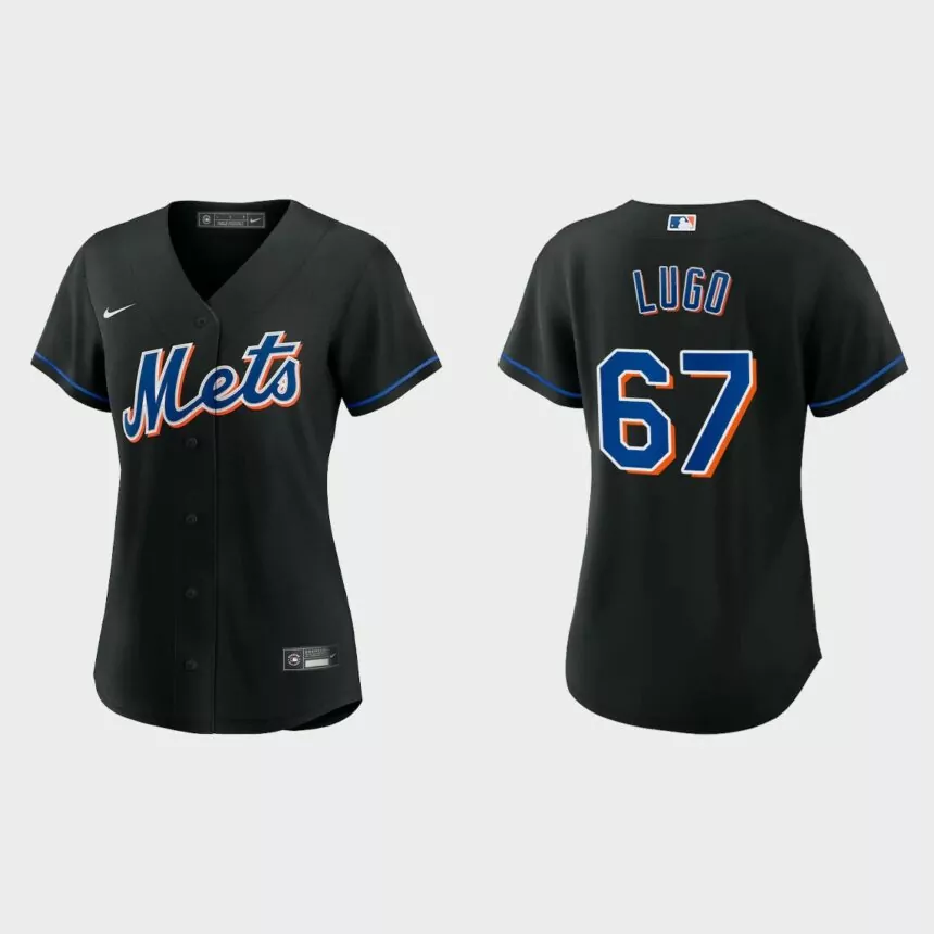 Women New York Mets Seth Lugo Black Replica Alternate Jersey
