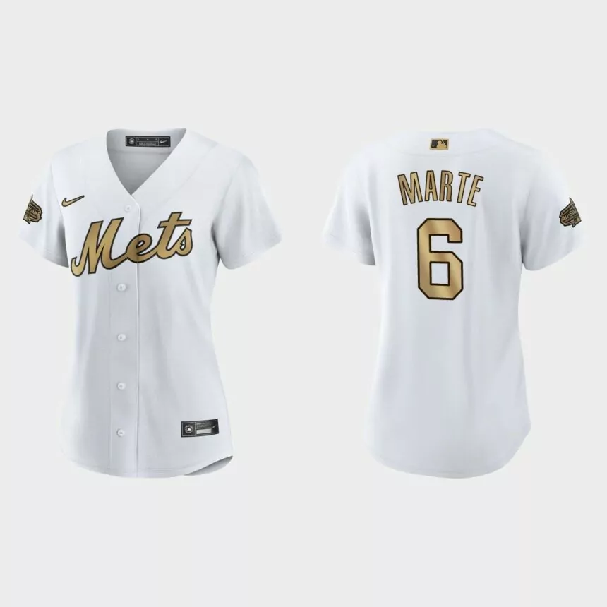 Women New York Mets Starling Marte White 2022 MLB All-Star Game Replica Jersey