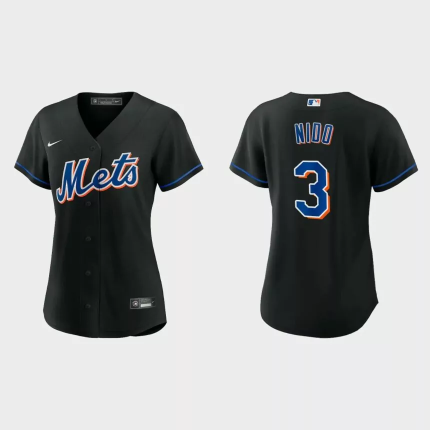 Women New York Mets Tomas Nido Black Replica Alternate Jersey