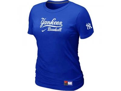 Women New York Yankees NEW Blue Short Sleeve Practice T-Shirt