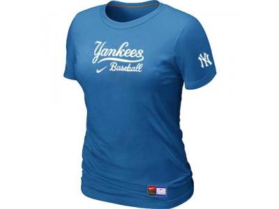 Women New York Yankees NEW L.blue Short Sleeve Practice T-Shirt