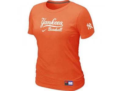 Women New York Yankees NEW Orange Short Sleeve Practice T-Shirt