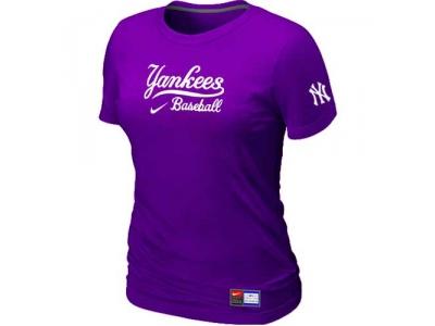 Women New York Yankees NEW Purple Short Sleeve Practice T-Shirt