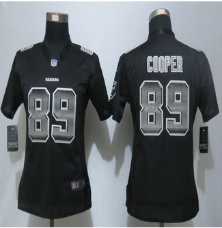 Women New new Oakland Raiders #89 Amari Cooper Black Strobe Elite Jersey