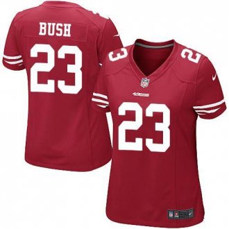 Women Nike 49ers #23 Reggie Bush Red Team Color Stitched NFL Elite Jersey