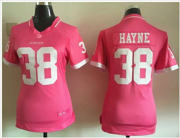 Women Nike 49ers #38 Jarryd Hayne Pink Stitched NFL Elite Bubble Gum Jersey