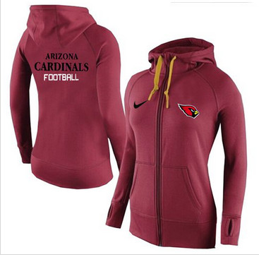 Women Nike Arizona Cardinals Full-Zip Performance Hoodie Red