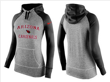 Women Nike Arizona Cardinals Performance Hoodie Grey & Black