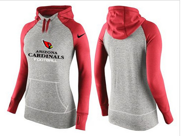 Women Nike Arizona Cardinals Performance Hoodie Grey & Red_2
