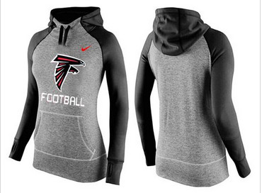 Women Nike Atlanta Falcons Performance Hoodie Grey & Black_1