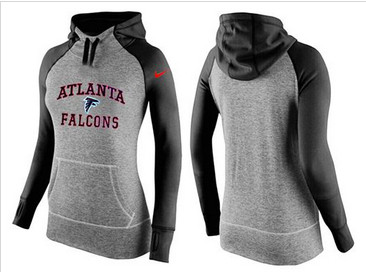 Women Nike Atlanta Falcons Performance Hoodie Grey & Black_2