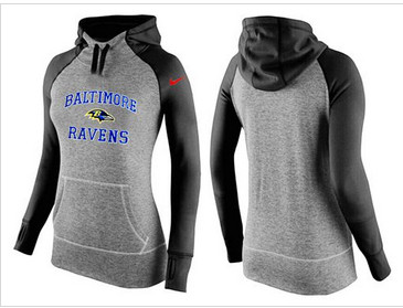 Women Nike Baltimore Ravens Performance Hoodie Grey & Black_1