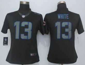 Women Nike Bears #13 Kevin White Black Impact Stitched NFL Limited Jersey