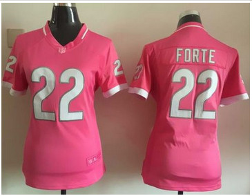 Women Nike Bears #22 Matt Forte Pink Stitched NFL Elite Bubble Gum Jersey