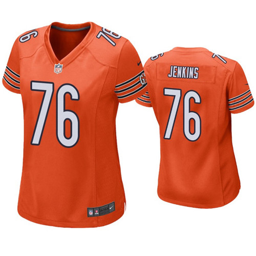 Women Nike Bears #76 Teven Jenkins  orange Vapor Untouchable Limited Women Jersey