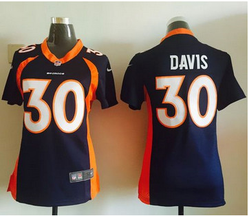 Women Nike Broncos #30 Terrell Davis Blue Alternate Stitched NFL New Elite Jersey