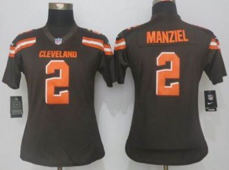Women Nike Browns #2 Johnny Manziel Brown Team Color Stitched NFL Limited Jersey