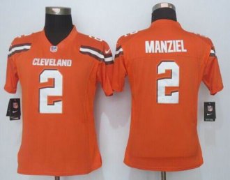 Women Nike Browns #2 Johnny Manziel Orange Alternate Stitched NFL Limited jersey