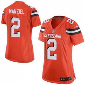 Women Nike Browns #2 Johnny Manziel Orange Alternate Stitched NFL New Elite jersey