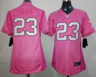 Women Nike Browns #23 Joe Haden Pink Be Luv'd Stitched NFL New Elite Jersey