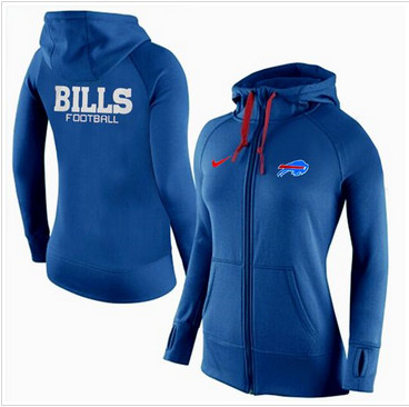 Women Nike Buffalo Bills Full-Zip Performance Hoodie Blue