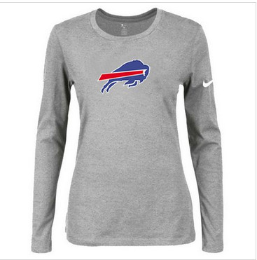 Women Nike Buffalo Bills Of The City Long Sleeve Tri-Blend NFL T-Shirt Light Grey