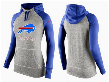 Women Nike Buffalo Bills Performance Hoodie Grey & Blue_1