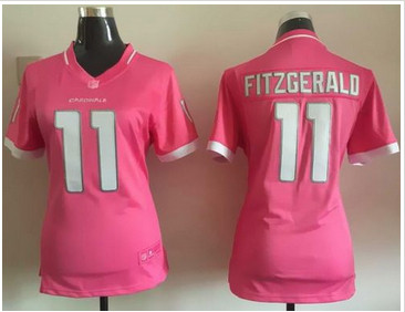 Women Nike Cardinals #11 Larry Fitzgerald Pink Stitched NFL Elite Bubble Gum Jersey