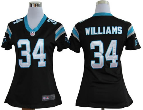 Women NEW Carolina Panthers 34 DeAngelo Williams Black Jerseys