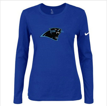 Women Nike Carolina Panthers Of The City Long Sleeve Tri-Blend NFL T-Shirt Blue