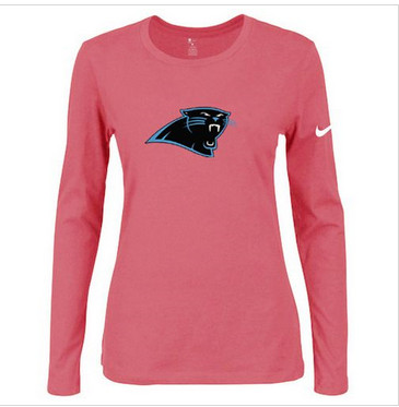 Women Nike Carolina Panthers Of The City Long Sleeve Tri-Blend NFL T-Shirt Pink