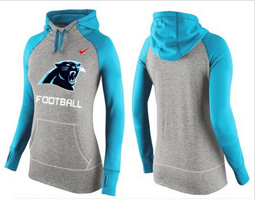 Women Nike Carolina Panthers Performance Hoodie Grey & Light Blue_1
