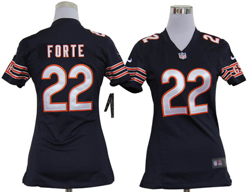 Women NEW Chicago Bears #22 Matt Forte Blue Game Jerseys