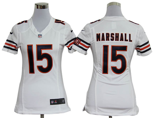 Women NEW Chicago Bears 15 Brandon Marshall White Jerseys