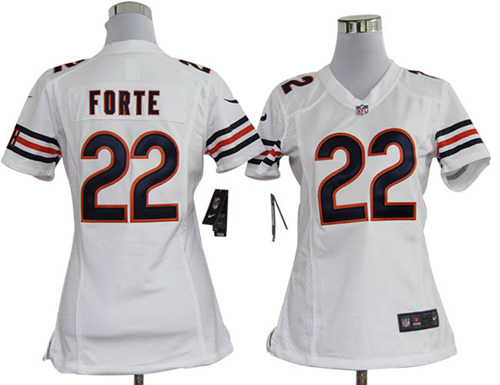 Women NEW Chicago Bears 22 Matt Forte White Jerseys
