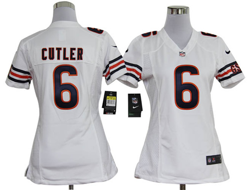 Women NEW Chicago Bears 6 Jay Cutler White Jerseys