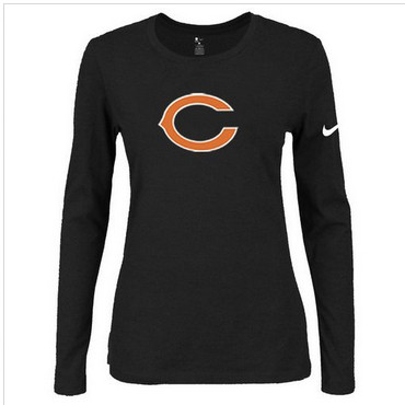Women Nike Chicago Bears Of The City Long Sleeve Tri-Blend NFL T-Shirt Black